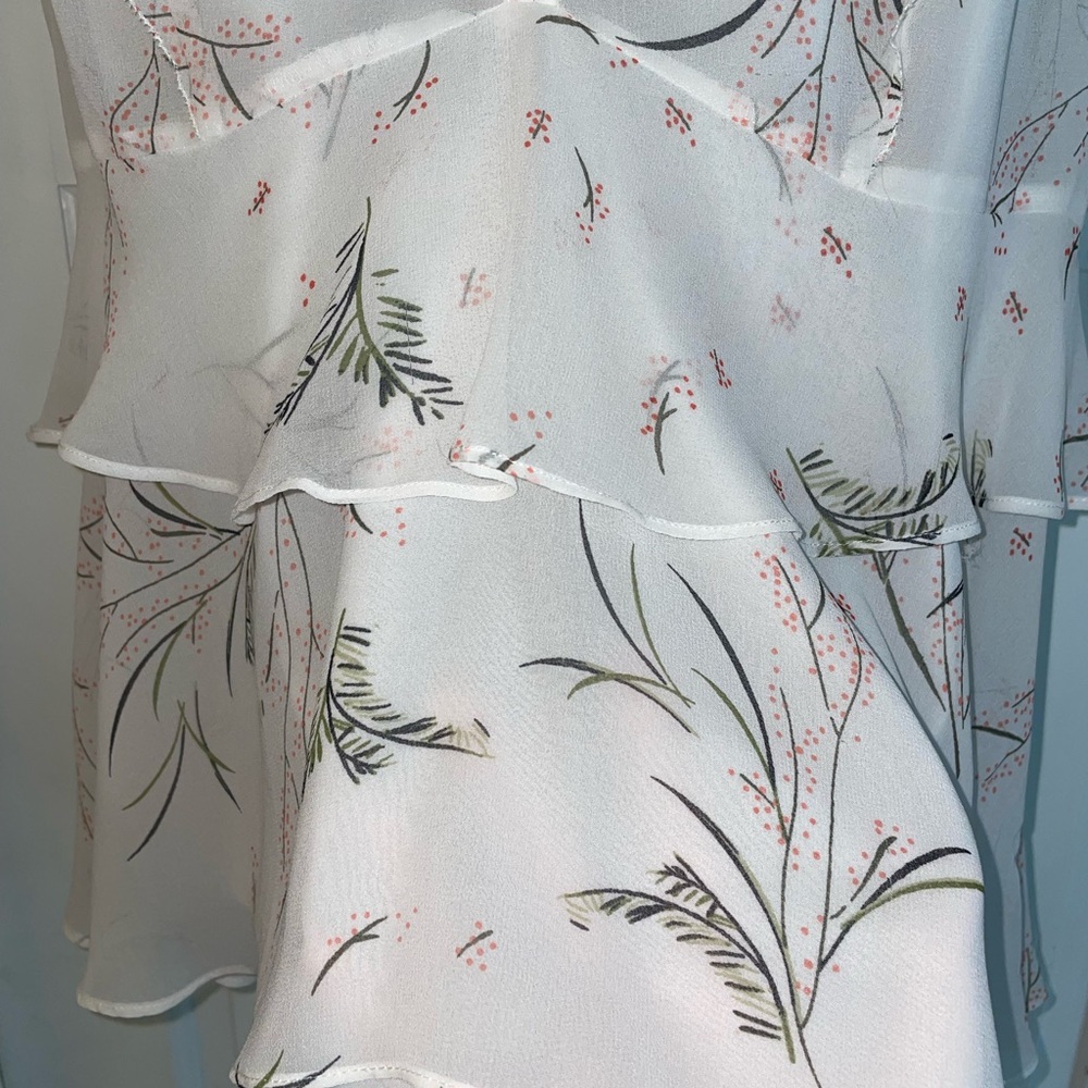 Sheer Floral Ruffle Blouse - Picture 4 of 11